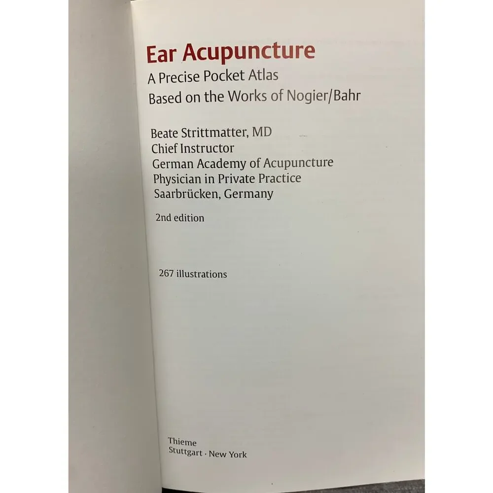 Ear Acupuncture A Precise Pocket Atlas Based on the Works of Nogier/Bahr Thieme